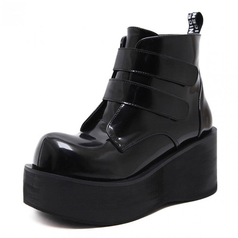 goth ankle platform boots